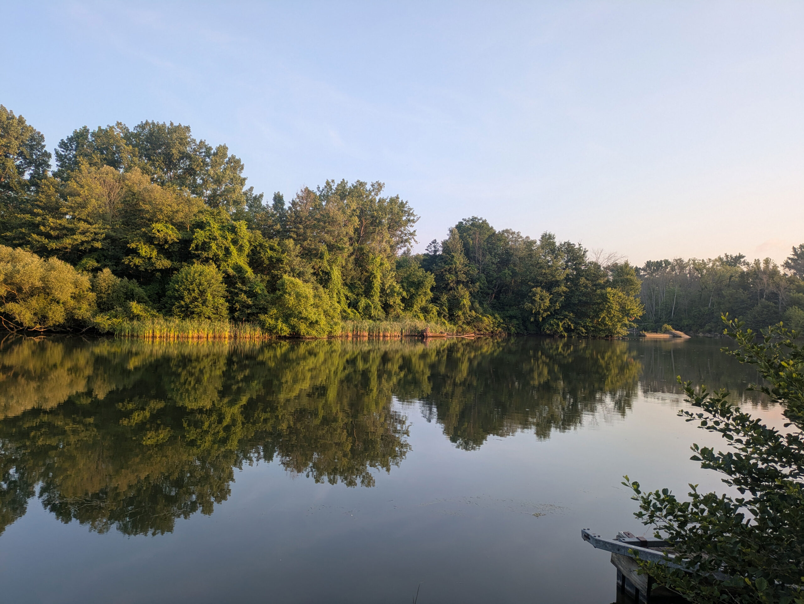 Sunsetting river canal